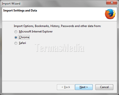 Mozilla Firefox: cara mengimpor bookmark dari Google Chrome