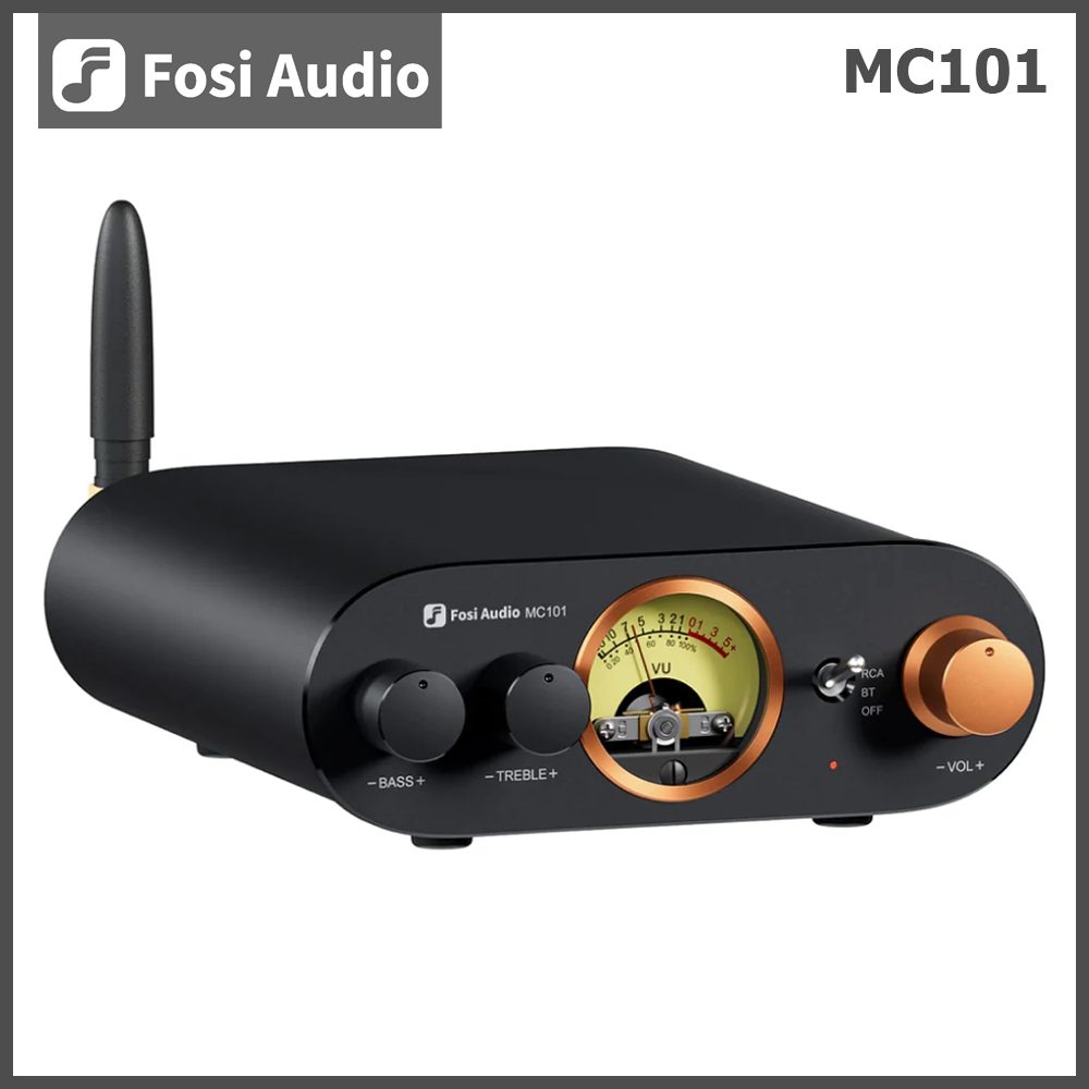 Fosi Audio MC101 Mini Bluetooth Stereo Amplifier With VU Meter