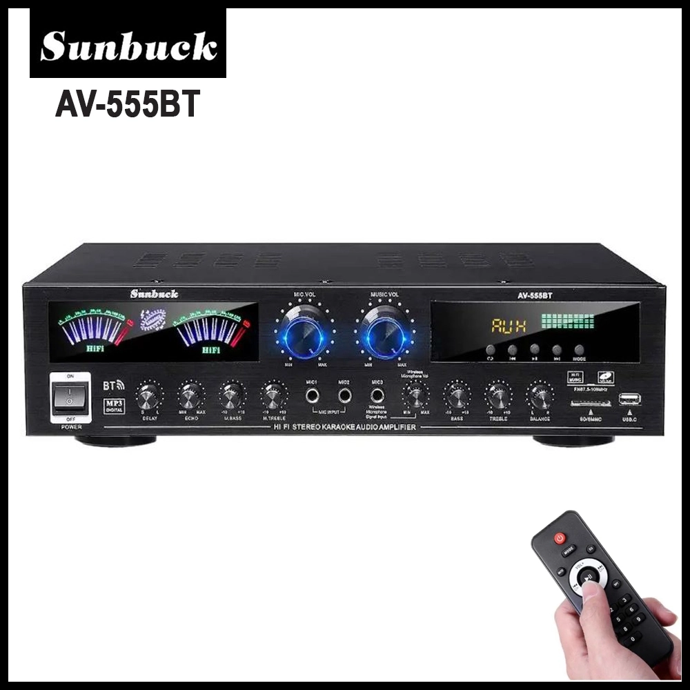 Sunbuck AV-555BT Audio Amplifier Bluetooth 5.0 Microphone HiFi