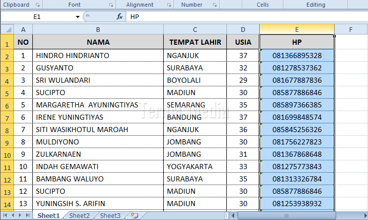 Menemukan data duplikat dengan pemformatan bersyarat di Excel