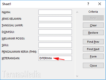 Cara membuat formulir input data (data entry form) di Microsoft Excel