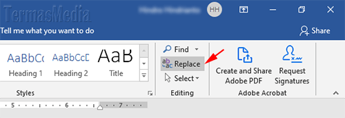 Mengubah spasi ganda ke spasi tunggal di dokumen Microsoft Word