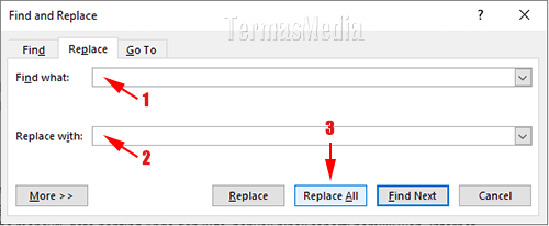 Mengubah spasi ganda ke spasi tunggal di dokumen Microsoft Word