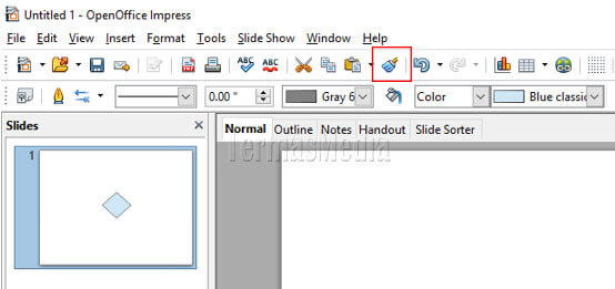 Menyembunyikan Tombol Perintah Toolbar di OpenOffice Impress