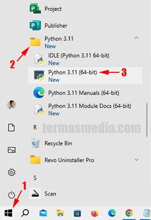 Menjalankan kode program Python di Microsoft Windows