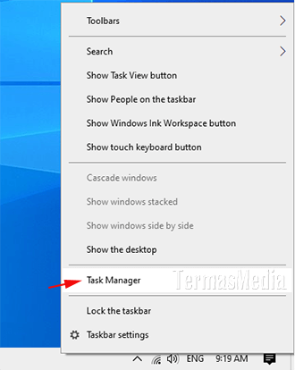 Cara membuka atau menjalankan Task Manager di Windows 10