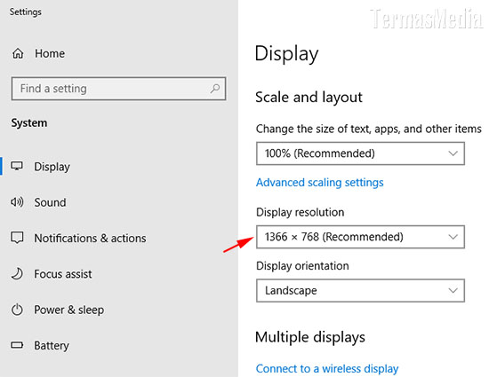 Mengetahui memeriksa screen resolution di Microsoft Windows